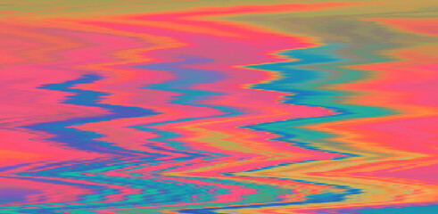 Poster - Glitched TV screen with distorted lines. Texture with VHS datamoshing effect.