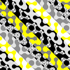 Poster - Geometric abstract pattern in patchwork style. Seamless vector