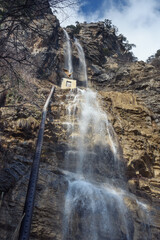 Wall Mural - Waterfall Uchan-su on Ai-Petri Mountain in spring. Yalta, Crimea