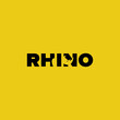 rhino logo wordmark typographi vector graphic