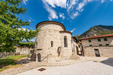 Wall Mural - Venzone, Baptistery or Chapel of San Michele, with the crypt of the mummies, Cathedral, Church of St. Andrew the Apostle, 1308. Udine province, Friuli-Venezia Giulia, Italy, Europe.