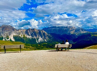 Wall Mural - landscape in the Italian Dolomites Alps mountains at Seceda