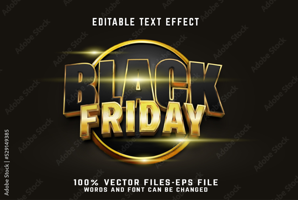 Black Friday 3d editable text effect premium vectors Stock Vector ...