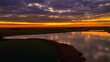 Jezioro w Manieczkach - zachód słońca - dron