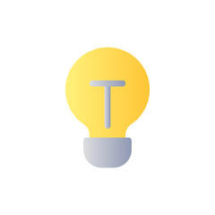 Sticker - Light bulb flat gradient two-color ui icon. Incandescent lamp. Search for great idea. Light source. Simple filled pictogram. GUI, UX design for mobile application. Vector isolated RGB illustration