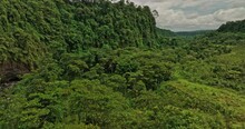 Cordillera Panama Aerial V2 Countryside Scene, Low Level Drone Flyover Canyon Macho Monte River, In Between Jungle Forest Canopy With Dense Lush Green Vegetation - Shot With Mavic 3 Cine - April 2022