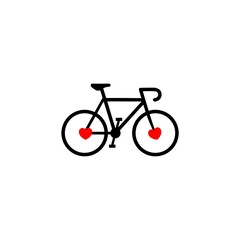 Canvas Print - Bike Love Logo Icon Design isolated on white background