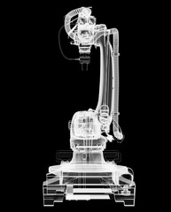 Poster - Industrial robot, x-ray transparent. 3D illustration