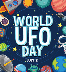 Wall Mural - World UFO Day Poster Design