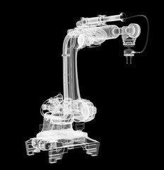 Poster - Industrial robot, x-ray transparent. 3D illustration