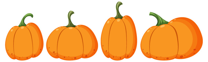 Wall Mural - Set of different pumpkin shapes