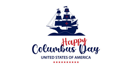 Sticker - Happy Columbus Day PNG