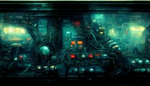 Alien Wall Texture, Extraterrestrial Environment, Hud, Ai, Led, Terminals, Wires