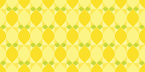 rectangular yellow lemon themed background. geometric seamless fruit pattern motif. simple flat vect