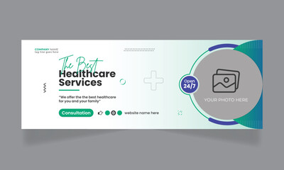 medical healthcare social media facebook cover and web banner template