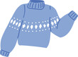 blue knitted sweater