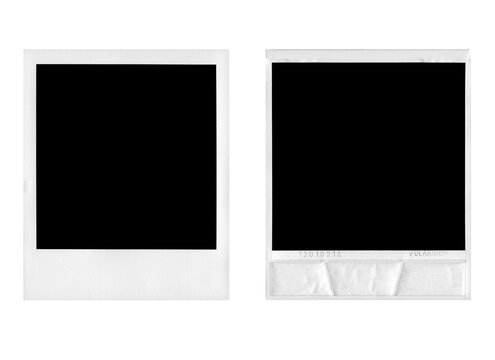 Empty Polaroid photo frames on transparent background