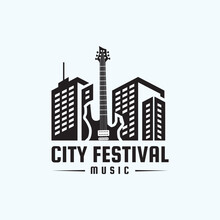 City Festival Music Band Logo Vector Image