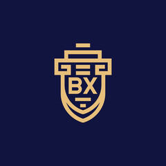 Sticker - BX geometric and abstract shield initial logo for inspiration