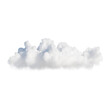 3d render. Shape of abstract white clouds. Cumulus clip art isolated on transparent background.