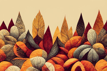 Wall Mural - illustration of colorful autumn leaves