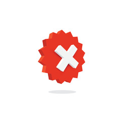 Poster - Decline or cancel red button. UI design. Vector illustration.
