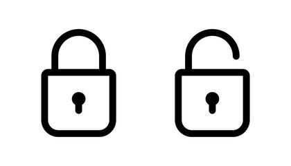 Fototapete - Lock Unlock Vector Icon. Icon symbol Open Closed. For mobile application, web design, graphics, button.
