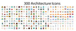 400 architectonics business icons set in flat style for any design vector illustration