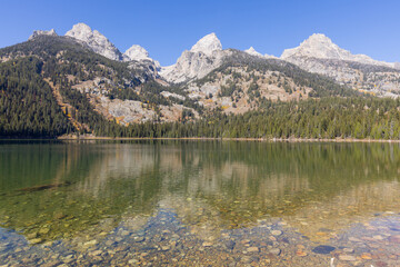 Sticker - Scenic Autumn Reflection Landscape in Grand Teton National Park Wyoming