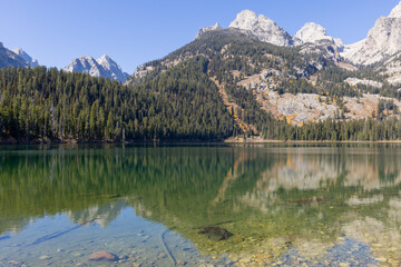 Sticker - Scenic Autumn Reflection Landscape in Grand Teton National Park Wyoming