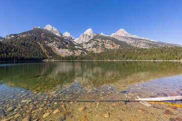 Sticker - Scenic Autumn Reflection Landscape in Grand Teton National Park Wyoming