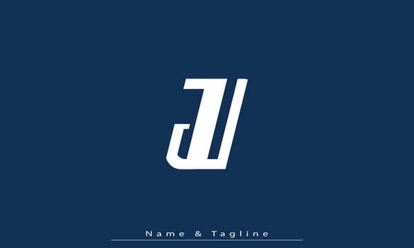 Alphabet letters Initials Monogram logo JU , UJ
