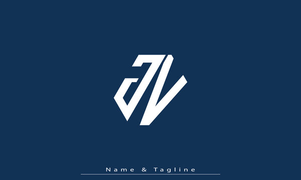 Alphabet letters Initials Monogram logo JV , VJ