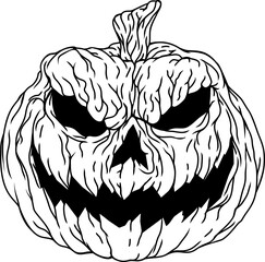 Halloween Scary Evil Pumpkin Jack O Lantern