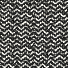 Monochrome Ikat Textured Chevron Pattern