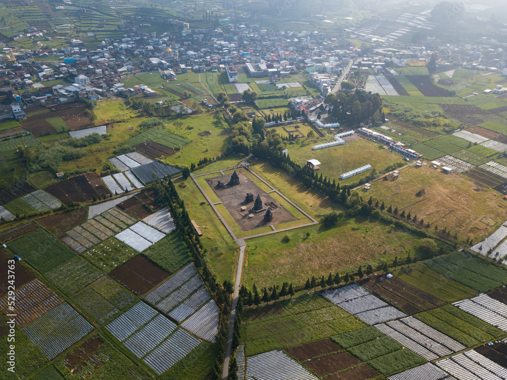 Arjuno Java Aerial of The Arjuna Temple complex, in this complex there are five ...