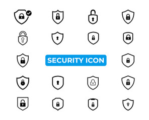 Poster - minimal security icon set