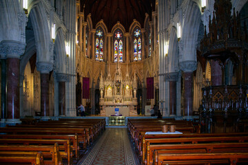 Wall Mural - Main nave in a gothic church