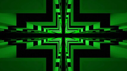 Poster - Gap in space of squares. Design. Sacral cleft in labyrinth. 3D space of squares with dark slit. Dark narrow chasm in square tunnel