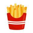 box of french fries flat vector illustration clipart isolated on white background