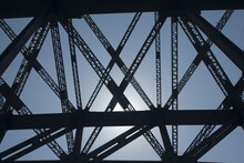Lattice Work Of Bridge Silhouetted Girders