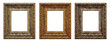 Framework in antique style. Vintage picture frame isolated on a transparent background in PNG format