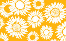 Seamless Pattern With Yellow Flowers