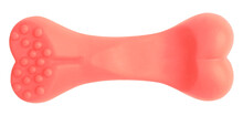 Pink Dog Bone Pet Toy Made Of Rubber. Toys For Dogs Concept