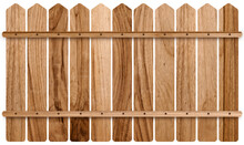 Brown Wooden Fence Insulated. Wood Wall. Texture. Horizontal. Pieces Of Wood That Create A Fence For A House.