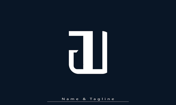 Alphabet letters Initials Monogram logo JU , UJ