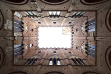 Directly Below Shot Of Siena Cathedral