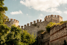 The Ancient City Walls Of Constantinople In Istanbul, Turkey