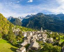Village Of Soglio, Bregaglia Valley, Engadin, Switzerland