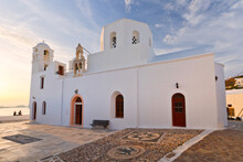 One Of The Main Churches In Plaka Village, Milos Island, Greece.